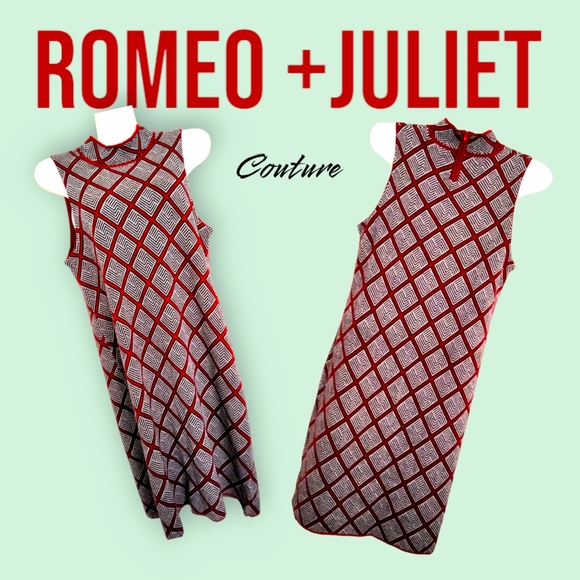 Romeo+Juliet Couture Burgundy Designer Mock Neck Sleeveless Midi Sweater Dress - Picture 3 of 13